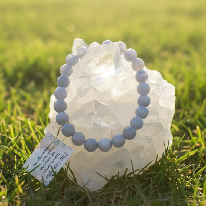 Blue lace Agate beads bracelet