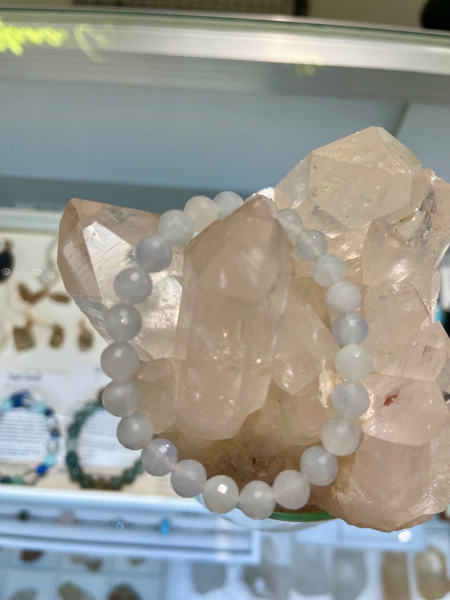 Aquamarine Bead Bracelet